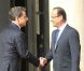 Passation de pouvoir entre Nicolas Sarkozy et François Hollande à l'Elysée, le 15 mai 2012.