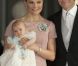 La princesse Estelle de Suède, fille de la princesse Victoria et du prince Daniel, a reçu le baptême le 22 mai 2012, à la veille de ses 3 mois, en la chapelle royale du palais Drottningholm, à Stockholm.