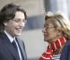 Jean Sarkozy et Isabelle Balkany à Levallois-Perret, le 28 mars 2012.
