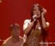 Anggun interprète son single  Echo (You and I)  sur le plateau de l'Eurovision, le samedi 26 mai 2012.