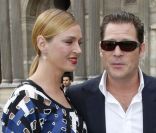 Uma Thurman et Arpad Busson à Paris le 5 octobre 2011.