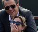 Anne-Sophie Lapix et son époux Arthur Sadoun lors de la demi-finale hommes du tournoi de tennis de Roland Garros le vendredi 8 juin 2012