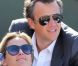  Anne-Sophie Lapix et son mari Arthur Sadoun lors de la demi-finale hommes le vendredi 8 juin 2012 à Roland Garros  