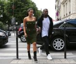 Kanye West et Kim Kardashian arrivent à L'Avenue, à Paris le 17 juin 2012