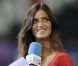 Sara Carbonero lors de la défaite de l'équipe de France face à l'Espagne en quart de finale de l'Euro 2012 à Donetsk le 23 juin 2012