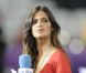 Sara Carbonero lors de la défaite de l'équipe de France face à l'Espagne en quart de finale de l'Euro 2012 à Donetsk le 23 juin 2012