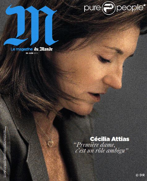 Cécilia Attias en couverture du magazine  M , supplément week-end du  Monde , juin 2012.