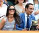 Pippa Middleton au 4e jour de Wimbledon, le 28 juin 2012. Accompagnée par son frère James, la soeur de la duchesse de Cambridge a pu observer depuis la loge royale les victoires de Serena Williams et Andy Murray.
