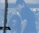 Mila Kunis et Ashton Kutcher se câlinent dans un restaurant de Los Angeles. Le 30 juin 2012.