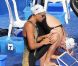 Laure Manaudou, prête à s'élancer le 6 juillet 2012 à la Croix Catelan au bois de Boulogne