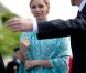 Albert et Charlene de Monaco, après avoir été accueillis à Berlin par le président Joachim Gauck et sa compagne Daniella Schadt, ont rencontré le ministre des Affaires Etrangères Guido Westerwelle dans le cadre d'une promenade fluviale, le 9 juillet 2012.