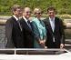 Albert et Charlene de Monaco, après avoir été accueillis à Berlin par le président Joachim Gauck et sa compagne Daniella Schadt, ont rencontré le ministre des Affaires Etrangères Guido Westerwelle dans le cadre d'une promenade fluviale, le 9 juillet 2012.