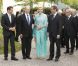 Albert et Charlene de Monaco, après avoir été accueillis à Berlin par le président Joachim Gauck et sa compagne Daniella Schadt, ont rencontré le ministre des Affaires Etrangères Guido Westerwelle dans le cadre d'une promenade fluviale, le 9 juillet 2012.