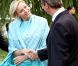 Albert et Charlene de Monaco, après avoir été accueillis à Berlin par le président Joachim Gauck et sa compagne Daniella Schadt, ont rencontré le ministre des Affaires Etrangères Guido Westerwelle dans le cadre d'une promenade fluviale, le 9 juillet 2012.