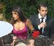 Cesc Fabregas et sa compagne Daniella Semaan lors du mariage d'Andrès Iniesta et Anna Ortiz le 8 juillet 2012 au château Castillo de Tamarit en Tarragone