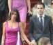 Cesc Fabregas et sa compagne Daniella Semaan lors du mariage d'Andrés Iniesta et Anna Ortiz le 8 juillet 2012 au château Castillo de Tamarit en Tarragone