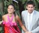 Lionel Messi et sa compagne Antonella Roccuzzo lors du mariage d'Andrès Iniesta et Anna Ortiz le 8 juillet 2012 au château Castillo de Tamarit en Tarragone