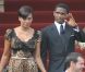 Samuel Eto'o et sa femme lors du mariage d'Andrès Iniesta et Anna Ortiz le 8 juillet 2012 au château Castillo de Tamarit en Tarragone
