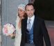 Andrés Iniesta et sa femme Anna Ortiz lors de leur mariage le 8 juillet 2012 au château Castillo de Tamarit en Tarragone