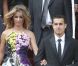 Pedro et sa compagne lors du mariage d'Andrés Iniesta et Anna Ortiz le 8 juillet 2012 au château Castillo de Tamarit en Tarragone