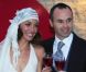 Andrés Iniesta et sa femme Anna Ortiz lors de leur mariage le 8 juillet 2012 au château Castillo de Tamarit en Tarragone