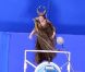 Angelina Jolie lors d'une scène sur fond bleu de  Maleficent  en Angleterre. Le 11 juillet 2012.