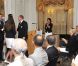 Le prince Albert de Monaco et la princesse Charlene procédaient le 12 juillet 2012 à la présentation de la délégation olympique monégasque pour les JO de Londres 2012, à l'Hôtel Hermitage. Six athlètes porteront les couleurs de la principauté.