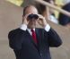 Albert de Monaco et ses jumelles lors du meeting de la Ligue de Diamant au Stade Louis II à Monaco le 20 juillet 2012