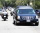 Le corps de Sage Stallone, mort à l'âge de 36 ans, arrive aux obsèques, le samedi 21 juillet 2012 à Brentwood.