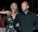 Rosie Huntington-Whiteley et Jason Statham s'offrent une soirée en amoureux dans le quartier de Mayfair. Londres, le 24 juillet 2012.
