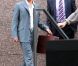 Brad Pitt, en plein tournage du film  The Counselor , à Londres, le samedi 4 août 2012.