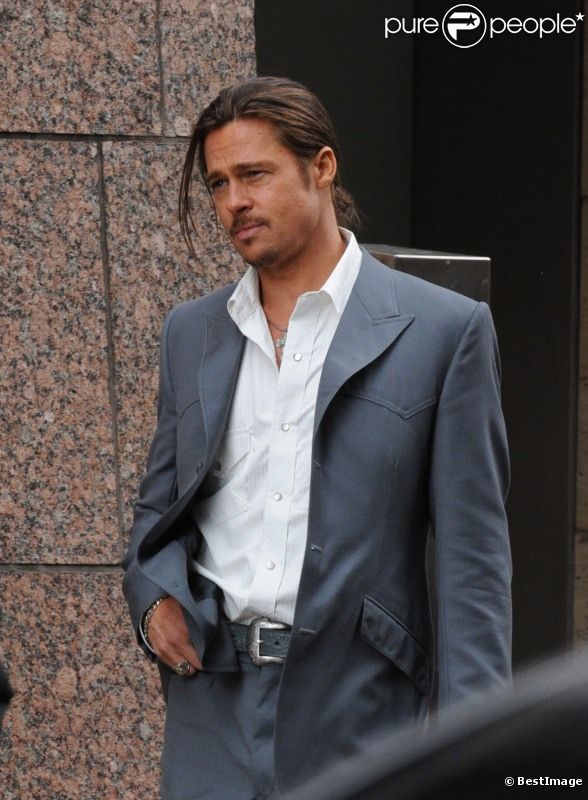 Brad Pitt, en plein plein travail sur le tournage du film  The Counselor , à Londres, le samedi 4 août 2012.