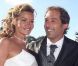 Ingrid Chauvin et son mari Thierry Peythieu lors leur mariage au Cap Ferret en août 2011