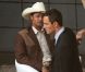 Brad Pitt et Michael Fassbender sur le tournage de The Counselor à Londres le 31 juillet 2012