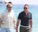  Elton John et son mari David Furnish s'offrent quelques jours à Saint-Tropez et commencent par un petit tour au Club 55 le 13 août 2012 