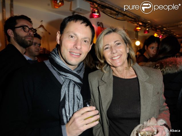 Marc-Olivier Fogiel et Claire Chazal en février 2012 à Paris