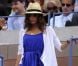 Eva Longoria dans les tribunes du Arthur Ashe Stadium le 3 septembre lors de la victoire de Serena Williams en huitièmes de finale de l'US Open à New York