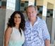 Salma Hayek pose avec son mari François-henri Pinault devant la cabine de plage à son nom à Deauville, le 8 septembre 2012