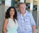 Salma Hayek pose avec son mari François-henri Pinault devant la cabine de plage à son nom à Deauville, le 8 septembre 2012