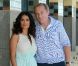 Salma Hayek pose avec son mari François-henri Pinault devant la cabine de plage à son nom à Deauville, le 8 septembre 2012