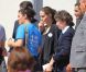 Angelina Jolie, envoyée spéciale de l'agence pour les réfugiés des Nations unies, et le chef du Haut Commissariat, Antonio Guterres, visitent un camp de réfugiés syriens en Turquie le 13 septembre 2013 : une ambassadrice très impliquée