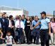 Angelina Jolie, envoyée spéciale de l'agence pour les réfugiés des Nations unies, et le chef du Haut Commissariat, Antonio Guterres, visitent un camp de réfugiés syriens en Turquie le 13 septembre 2013