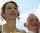  Thierry et Annie posent le jour de leur mariage, à Gavray, le samedi 15 septembre 2012.  
