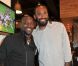 Ladji Doukoure et Boris Diaw lors de la soirée anniversaire du restaurant Arrêts de Jeu à Aubervilliers le 15 septembre 2012