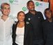 Adrien Matenet, Lucie Decosse, Ronny Turiaf et Luc Abalo lors de la soirée anniversaire du restaurant Arrêts de Jeu à Aubervilliers le 15 septembre 2012