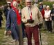 La reine Margrethe II de Danemark et le prince Henrik lors de leur tournée d'été annuelle, début septembre 2012