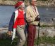 La reine Margrethe II de Danemark et le prince Henrik lors de leur tournée d'été annuelle, début septembre 2012