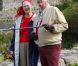 La reine Margrethe II de Danemark et le prince Henrik lors de leur tournée d'été annuelle, début septembre 2012