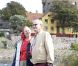 La reine Margrethe II de Danemark et le prince Henrik lors de leur tournée d'été annuelle, début septembre 2012