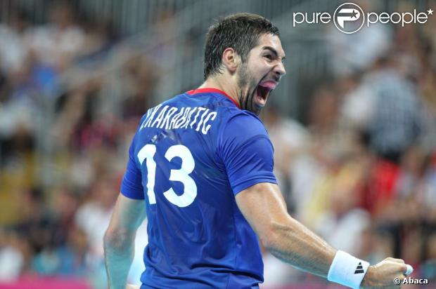 Nikola Karabatic lors de la demi-finale olympique face à la Croatie lors des Jeux olympiques de Londres le 10 août 2012